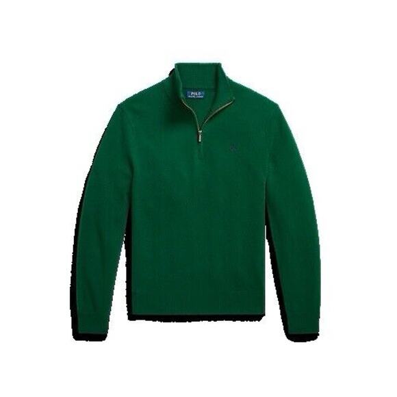 NEW POLO Ralph Lauren Wool Alpaca Pullover Zip Neck Sweater Green Men's small - Picture 5 of 11